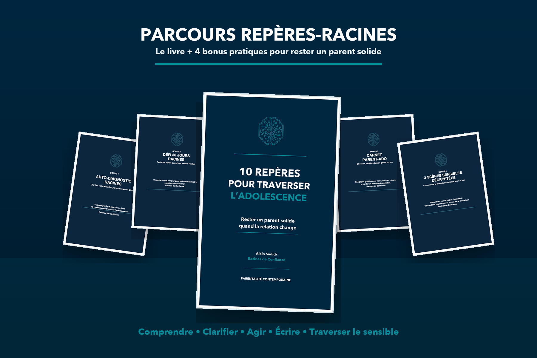 Le livre et les quatre supports pratiques du Parcours Repères-Racines